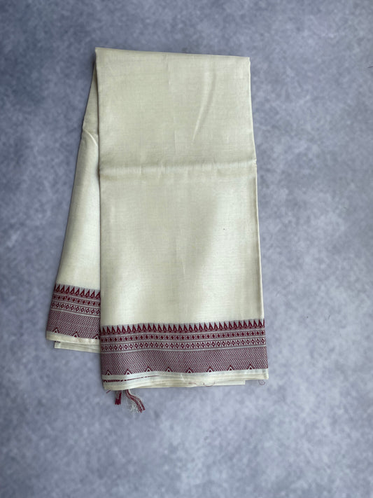 Vidarbha Tussar Silk - Beige with Simple Border