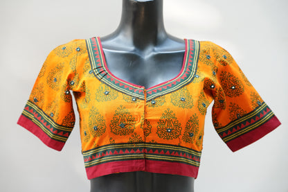 Printed Cotton Blouse with Embroidery
