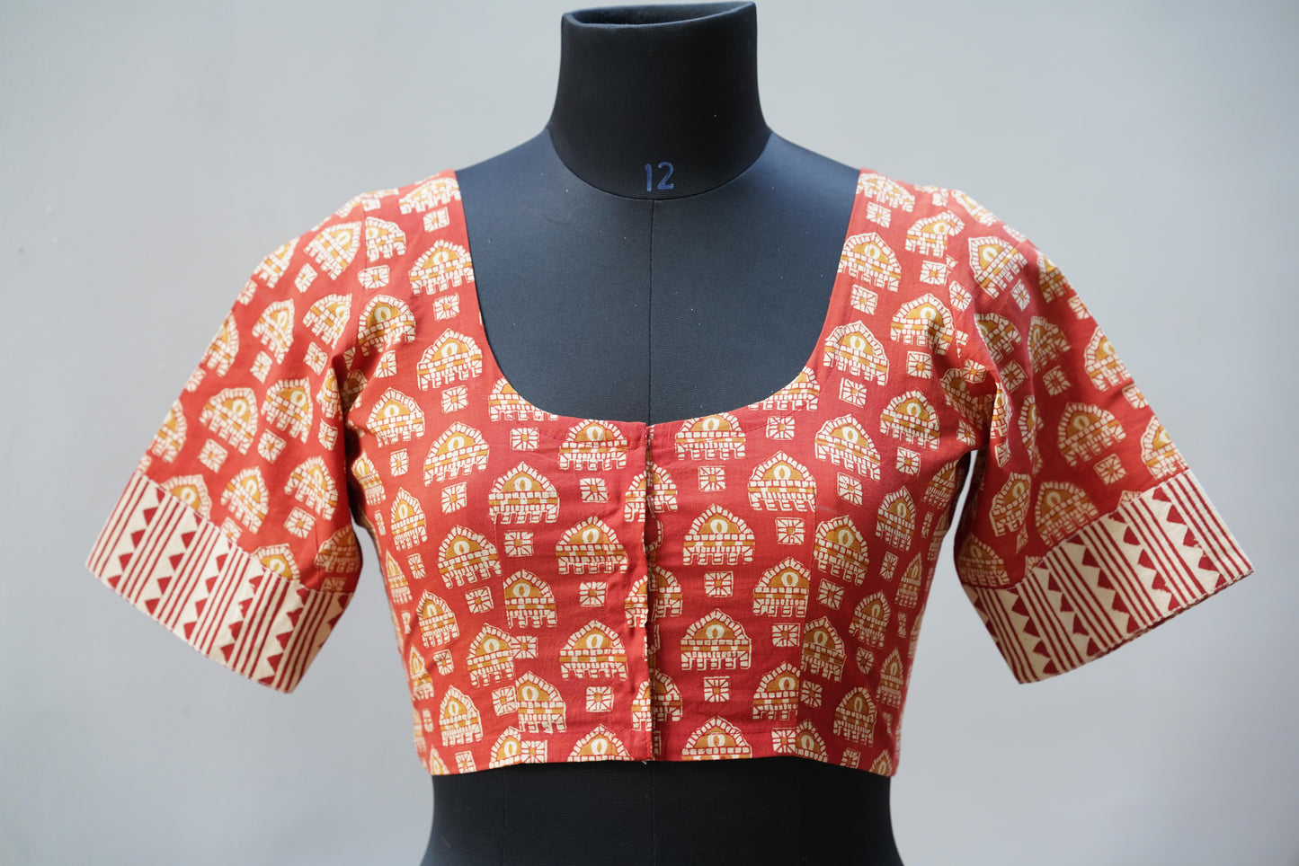 Printed Cotton Blouse Front Open